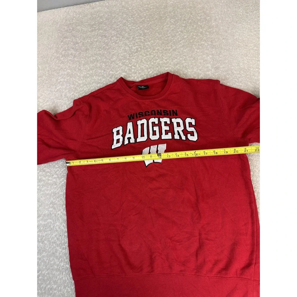Wisconsin Badgers Sweatshirt Mens Large Red NCAA Colosseum Crewneck Fleece